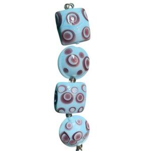 Handmade Blue and Purple Glass Lampwork Beads - New